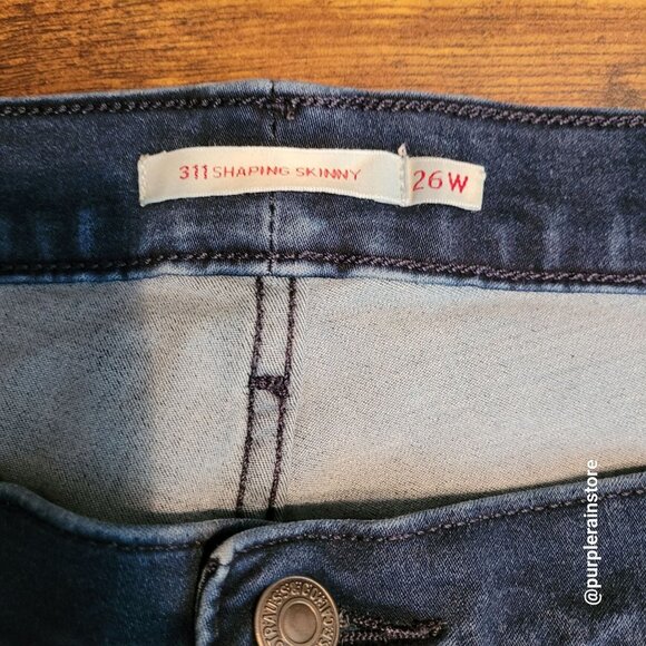 Levi's Premium Jeans 26 W 311 Shaping Skinny High Rise Tummy Control Dark Wash - Picture 5 of 14